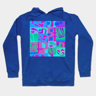 Ode To Matisse Collage - Blue Pink Green Hoodie